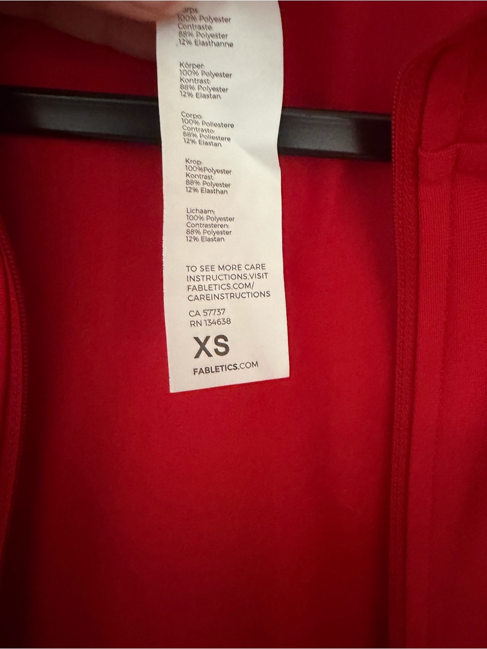 Fabletics Red Active Zip-Up Jacket - Picture 3 of 3